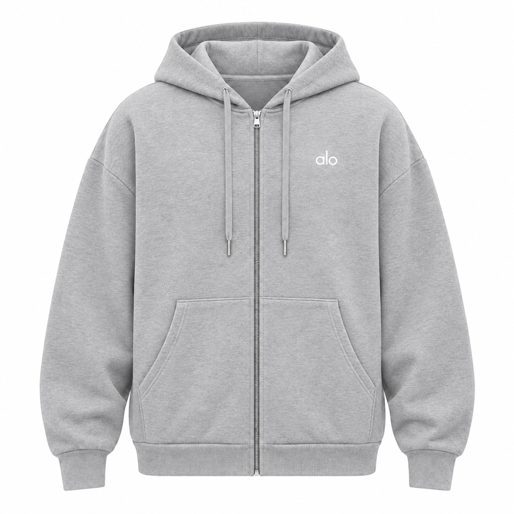 Alo Accolade Full-Zip Hoodie – Oversized Zip-Up Sweatshirt