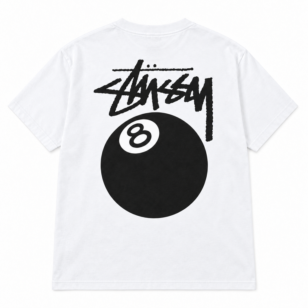 Stüssy 8 Ball Graphic T-Shirt Black & White – Short Sleeve Streetwear Tee