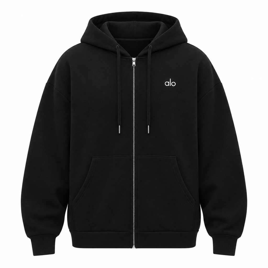 Alo Accolade Full-Zip Hoodie – Oversized Zip-Up Sweatshirt