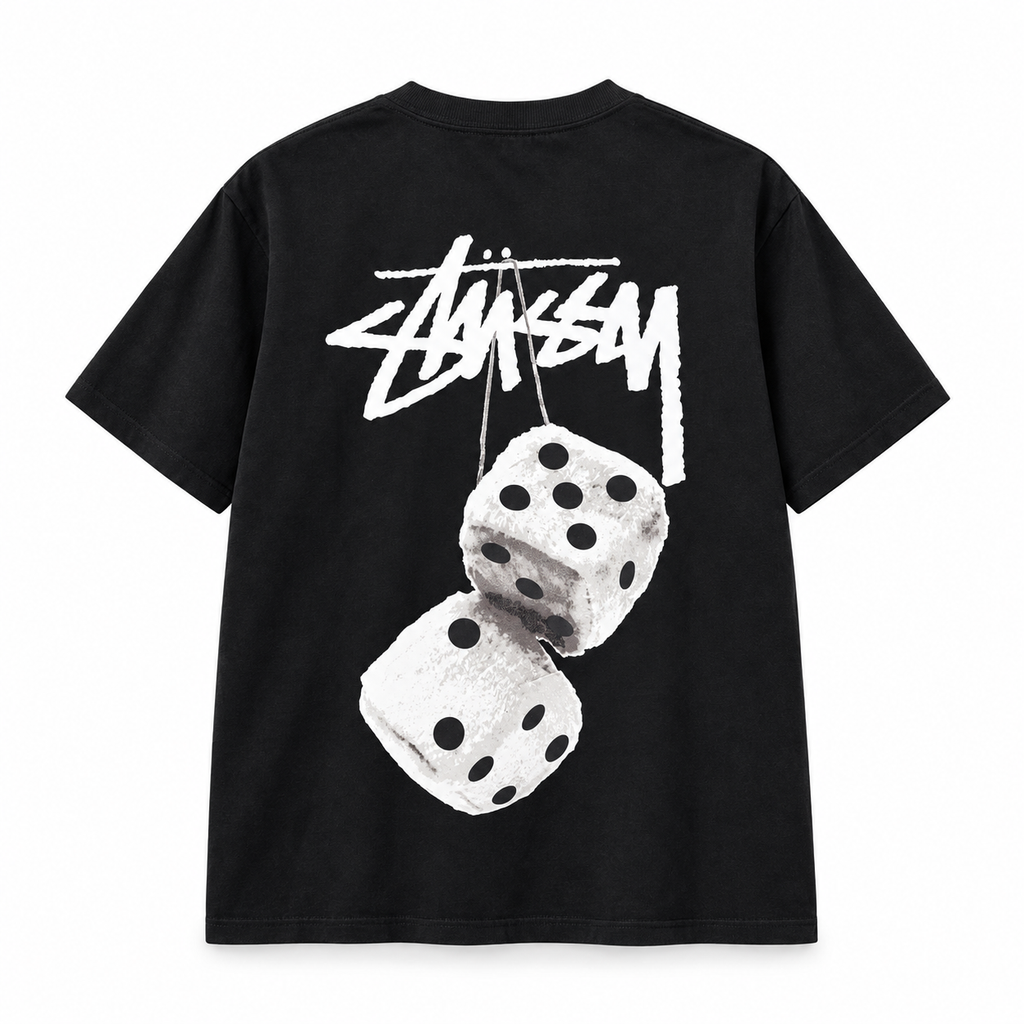 Stüssy Fuzzy Dice Tee Black – SS22