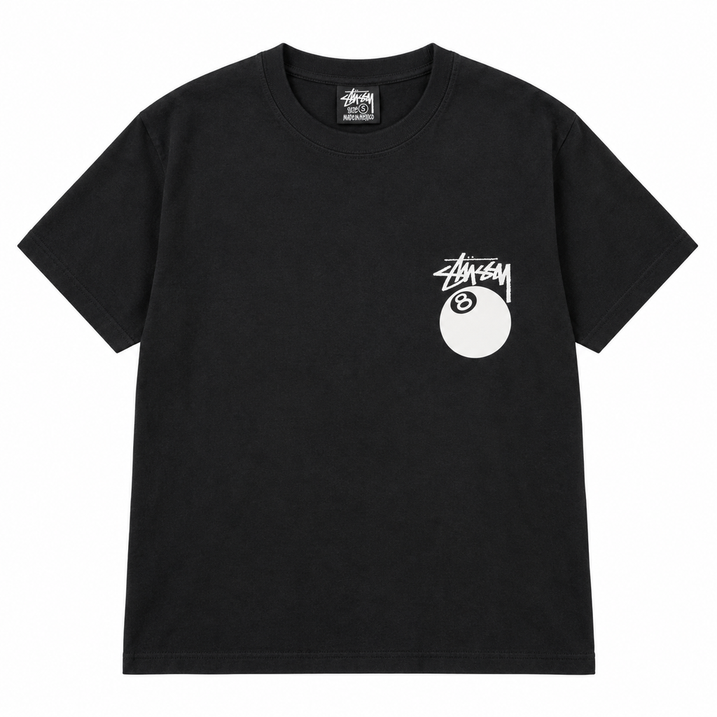 Stüssy 8 Ball Graphic T-Shirt Black & White – Short Sleeve Streetwear Tee