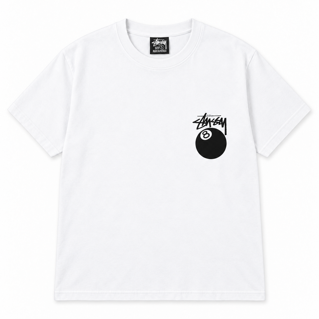 Stüssy 8 Ball Graphic T-Shirt Black & White – Short Sleeve Streetwear Tee